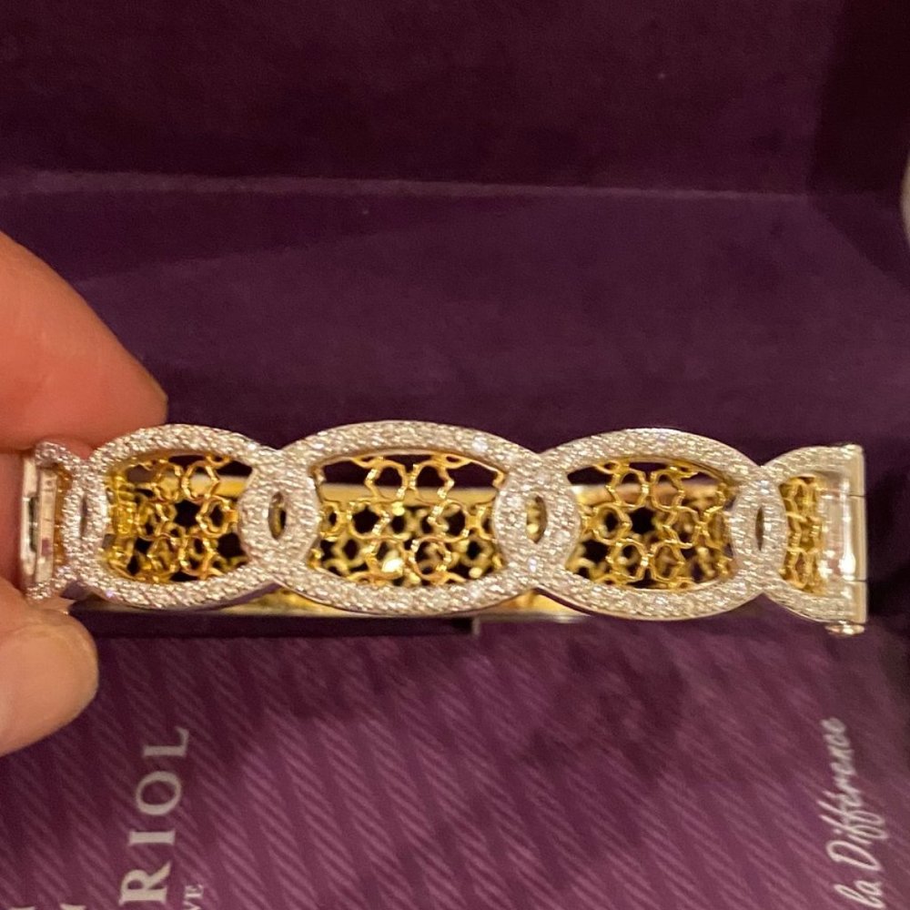 COPY - Charriol Diamond and Gold Mesh Bracelet
